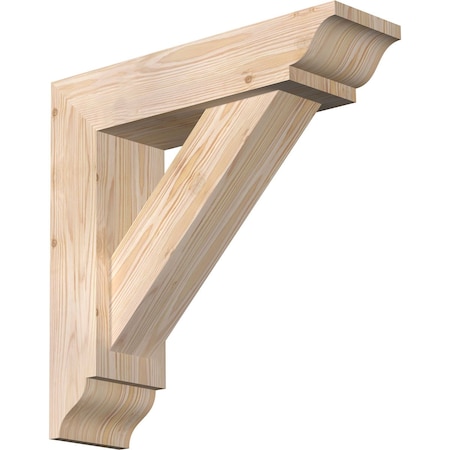 Ekena Millwork Traditional Traditional Smooth Bracket w/ Offset Brace, Douglas Fir, 5 1/2"W x 20"D x 20"H BKT0604X20X20TRA01SDF